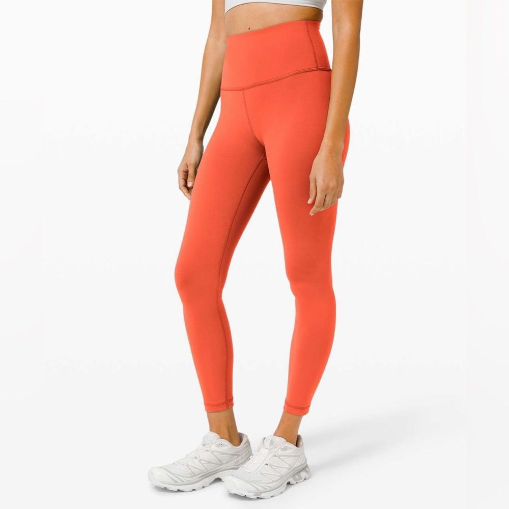 Lululemon Wunder Train High Rise Leggings 25" Brick Orange Size 4